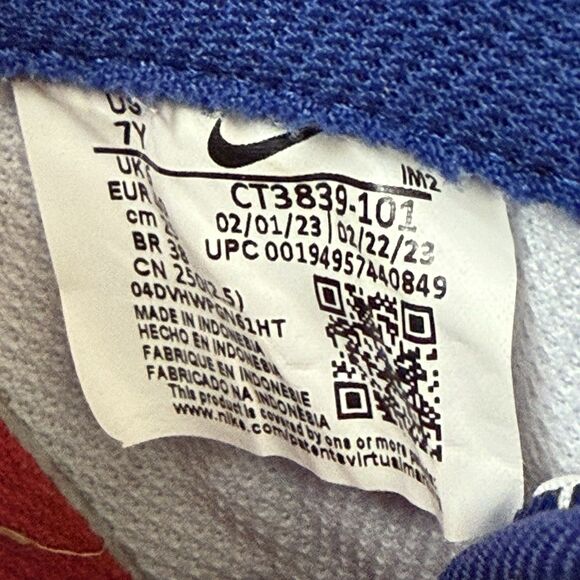 Nike AIR FORCE 1 LOW WHITE DEEP ROYAL CT3839-101 Size 7‎ Youth - Picture 3 of 16